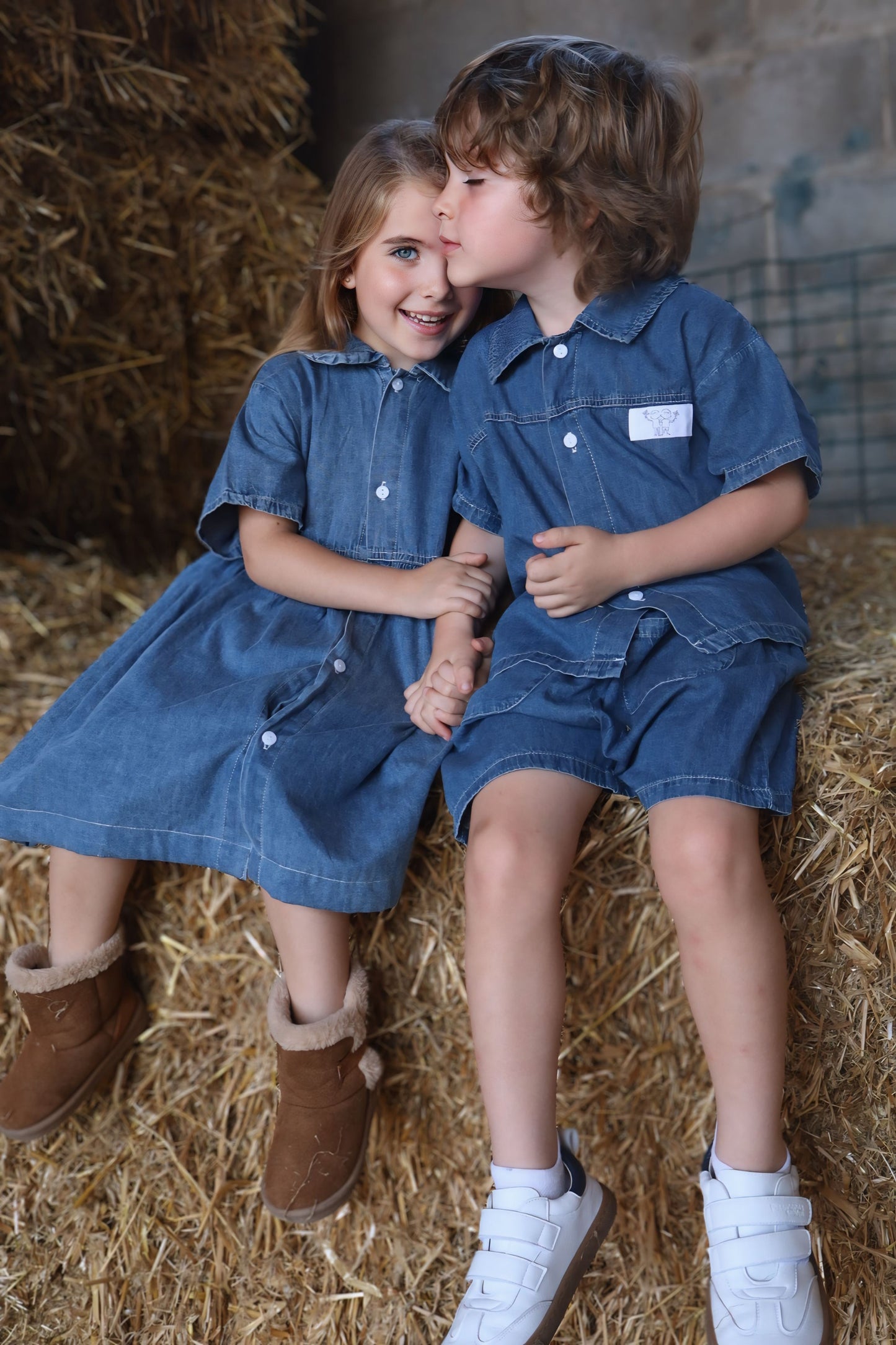 Summer Jeans Styled Sibling Matching Set